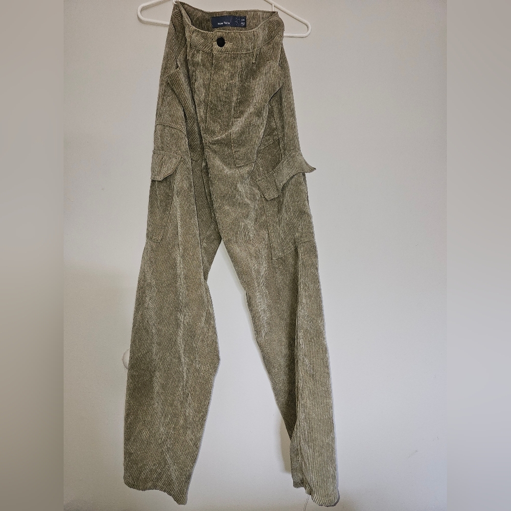 Indigo Rising Tan Corduroy Cargo Pants Juniors Sz 7/28